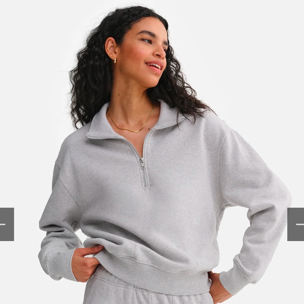 MATE the label organic fleece quarter zip sweatshirt